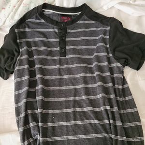 Split co striped Henley